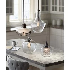 Possini Euro Encircled 6" Wide Crystal Glass Modern LED Mini Pendant