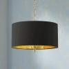 20" Wide Warm Gold Pendant Light With Black Shade 2 20" Wide Warm Gold Pendant Light With Black Shade -Famous Lighting Store 20 inch wide warm gold pendant light with black shade 42e61cropped