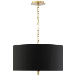 20" Wide Warm Gold Pendant Light With Black Shade -Famous Lighting Store 20 inch wide warm gold pendant light with black shade 42e61views3