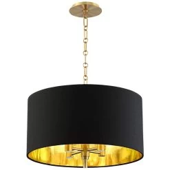 20" Wide Warm Gold Pendant Light With Black Shade -Famous Lighting Store 20 inch wide warm gold pendant light with black shade 42e61views4
