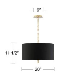 20" Wide Warm Gold Pendant Light With Black Shade -Famous Lighting Store 20 inch wide warm gold pendant light with black shade 42e61views5