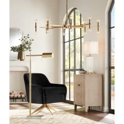 Possini Euro Marya 37" Wide Satin Brass 16-Light Modern Chandelier