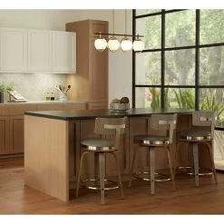 Possini Euro Carlyn 33" Brass And Black 4-Light LED Island Pendant