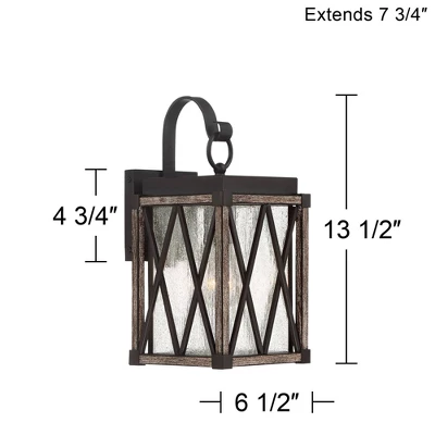 Possini Euro Design Brawley Rustic Industrial Outdoor Wall Light Fixture Bronze Wood Grain 13 1/2" Clear Seedy Glass For Post Exterior Barn Deck House 8 Possini Euro Design Brawley Rustic Industrial Outdoor Wall Light Fixture Bronze Wood Grain 13 1/2" Clear Seedy Glass For Post Exterior Barn Deck House - Image 6