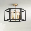 Possini Euro Design Beni Industrial Modern Farmhouse Ceiling Light Semi Flush Mount Fixture 20" Wide Antique Bronze Gold 6-Light For Bedroom Kitchen -Famous Lighting Store GUEST 01466c6b dd5b 44c4 9d71 d159c33f717e