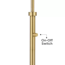 Possini Euro Design Kipling Modern 62 1/2" Tall Downbridge Arc Floor Lamp Warm Gold Metal Clear Glass Shade For Living Room Reading House -Famous Lighting Store GUEST 03897370 d579 4191 b61f b373c42cdd22