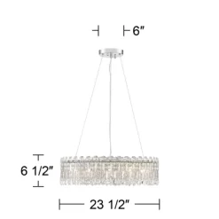 Possini Euro Design Alyssa Chrome Drum Chandelier 23 1/2" Wide Modern Crystal 12-Light LED Fixture For Dining Room Kitchen Island Entryway Bedroom -Famous Lighting Store GUEST 039504b2 2ec2 452e bf49 caca589e776f