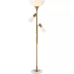 Possini Euro Design Modern Torchiere Floor Lamp With Side Lights 71" Tall Warm Gold Frosted Glass Shade For Living Room House -Famous Lighting Store GUEST 03b45d7f 8614 4c8a a2dd 82d6e520ca60