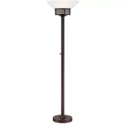 Possini Euro Design Light Blaster Modern Torchiere Floor Lamp 72 1/2" Tall Warm Bronze LED White Frosted Glass Bowl Shade For Living Room Bedroom Home -Famous Lighting Store GUEST 044fa56b bd09 4af5 a6cf 06424a08986e