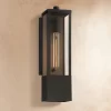 Possini Euro Design Berk Modern Outdoor Wall Light Fixture Textured Black 16" Clear Glass For Post Exterior Barn Deck House Porch Yard Posts Patio -Famous Lighting Store GUEST 04e77ed2 e6ba 46f2 a8b2 307b8f40be45