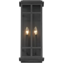 Possini Euro Design Modern Industrial Outdoor Wall Light Fixture Cool Black Windowpane Frame 20" For Post Exterior Barn Deck House -Famous Lighting Store GUEST 0523b5ee b117 487c afef 31184dbadaf3