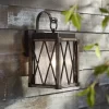 Possini Euro Design Brawley Rustic Industrial Outdoor Wall Light Fixture Bronze Wood Grain 13 1/2" Clear Seedy Glass For Post Exterior Barn Deck House -Famous Lighting Store GUEST 057ceb69 790b 4707 a060 cc178c463e04