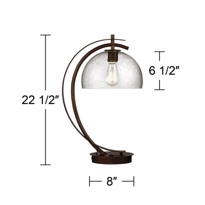 Possini Euro Design Modern Accent Table Lamp With USB Port Filament LED 22.5" High Bronze Metal Glass Dome Shade For Living Room Desk Bedroom 10 Possini Euro Design Modern Accent Table Lamp With USB Port Filament LED 22.5" High Bronze Metal Glass Dome Shade For Living Room Desk Bedroom - Image 8
