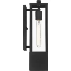 Possini Euro Design Berk Modern Outdoor Wall Light Fixture Textured Black 16" Clear Glass For Post Exterior Barn Deck House Porch Yard Posts Patio -Famous Lighting Store GUEST 070ff88f 0a9d 4024 a11c 0c663b46ff7c
