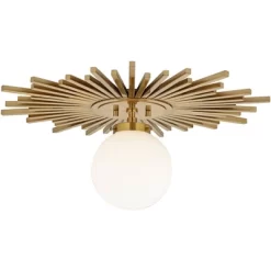 Possini Euro Design Hazel Modern Ceiling Light Semi Flush Mount Fixture 24" Wide Warm Brass White Globe Shade For Bedroom Kitchen Living Room Hallway 12 Possini Euro Design Hazel Modern Ceiling Light Semi Flush Mount Fixture 24" Wide Warm Brass White Globe Shade For Bedroom Kitchen Living Room Hallway -Famous Lighting Store GUEST 09f457ea 2d85 4a3f a988 56d08537b4d9