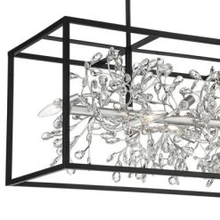 Possini Euro Design Carrine Black Silver Linear Pendant Chandelier 38 1/2" Wide Modern Clear Crystal 8-Light Fixture For Dining Room Kitchen Island -Famous Lighting Store GUEST 0a480c79 d7c9 45fb 93d7 94bae2d691b6