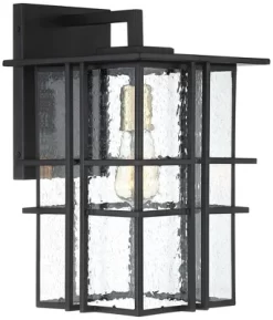 Possini Euro Design Arley Modern Industrial Outdoor Wall Light Fixtures Set Of 2 Black 16" Seedy Glass For Post Exterior Barn Deck House -Famous Lighting Store GUEST 0a70f4ee a4c8 4e3b af08 ef7aa164a503