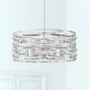 Possini Euro Design Smart Polished Nickel Chandelier 20" Wide Modern Drum Clear Crystal 6-Light Fixture For Dining Room House Foyer Kitchen Island -Famous Lighting Store GUEST 0b8b5833 7f03 41ea b2a1 b7480a8d47e9