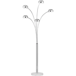 Possini Euro Design Infini Mid Century Modern Arc Floor Lamp 78" Tall Chrome 5 Light Swivel Dome Shades For Living Room Reading Bedroom Office House -Famous Lighting Store GUEST 0be2503d 0f91 4815 abf7 b53966c358b8