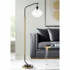 Possini Euro Design Tarrah Mid Century Modern 63" Tall Chairside Arc Floor Lamp Gold Black Metal Clear Glass Shade For Living Room House -Famous Lighting Store GUEST 0c61874d 71e2 4dbc bf65 02bee7519efd