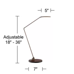 Possini Euro Design Magnum Modern Desk Lamp 36" Tall French Bronze Brown Metal LED Adjustable For Bedroom Living Room Bedside Nightstand Office House -Famous Lighting Store GUEST 0c703c4b 8a49 4002 89bb 0d0c4a6414bf