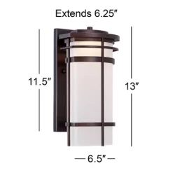 Possini Euro Design Theola Modern Outdoor Wall Light Fixture Bronze LED 12 3/4" Etched Glass Shade For Post Exterior Barn Deck House Porch Yard Patio -Famous Lighting Store GUEST 0c8cf403 fde1 46cc 9106 c2ffc2cb7f77