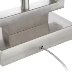 Possini Euro Design Modern Table Lamp With USB Outlet Reading Light LED 29.25" Tall Brushed Nickel Rectangular Off White Shade Bedroom Office 16 Possini Euro Design Modern Table Lamp With USB Outlet Reading Light LED 29.25" Tall Brushed Nickel Rectangular Off White Shade Bedroom Office -Famous Lighting Store GUEST 0ee048e2 860f 486d 90da 3e466d98667b