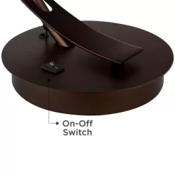 Possini Euro Design Modern Desk Lamps Set Of 2 With USB Port 22 1/2" High Bronze LED Clear Seeded Glass Shade For Bedroom Office -Famous Lighting Store GUEST 0ff4c6b4 a5f4 47c0 94cc 5397bebfb4f5