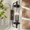 Possini Euro Design Medici Modern Outdoor Wall Light Fixture Black 28" Clear Glass For Post Exterior Barn Deck House Porch Yard Patio Home Outside -Famous Lighting Store GUEST 1076ad89 8b95 4d56 801a cdcd78b9d097
