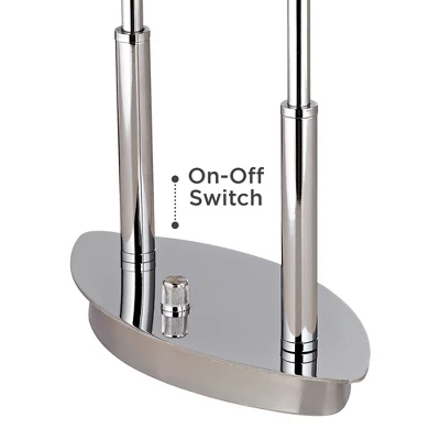 Possini Euro Design Charles Street Modern Desk Lamp 23" High Chrome Satin Nickel Frosted Slump Glass Shade For Bedroom Living Room Bedside Nightstand 5 Possini Euro Design Charles Street Modern Desk Lamp 23" High Chrome Satin Nickel Frosted Slump Glass Shade For Bedroom Living Room Bedside Nightstand - Image 4