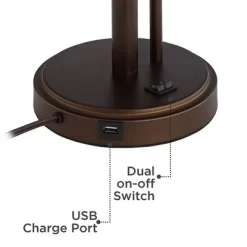 Possini Euro Design Traverse Modern Table Lamps 29" Tall Set Of 2 With USB Charging Port Gooseneck LED Bronze Oatmeal Shade For Bedroom Living Room 12 Possini Euro Design Traverse Modern Table Lamps 29" Tall Set Of 2 With USB Charging Port Gooseneck LED Bronze Oatmeal Shade For Bedroom Living Room -Famous Lighting Store GUEST 133a747a 9b91 4f5b 937a 68842d99c766