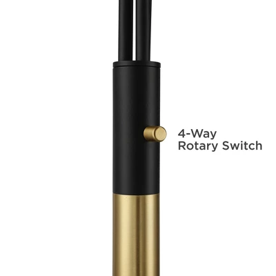 Possini Euro Design Rayne Modern Arc Floor Lamp 72" Tall Gold Black 3 Light LED Adjustable Arm Frosted Glass Globe Shade For Living Room Reading Home 5 Possini Euro Design Rayne Modern Arc Floor Lamp 72" Tall Gold Black 3 Light LED Adjustable Arm Frosted Glass Globe Shade For Living Room Reading Home - Image 3