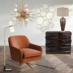 Possini Euro Design Janae Warm Gold Sputnik Chandelier 18" Wide Modern Crystal 9-Light Fixture For Dining Room House Foyer Kitchen Island Entryway -Famous Lighting Store GUEST 17cf58e6 f686 46c2 bb63 1bc61f12d7a5