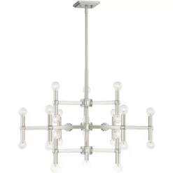 Possini Euro Design Marya Brushed Nickel Chandelier 32" Wide Modern 24-Light Fixture For Dining Room House Foyer Kitchen Island Entryway Bedroom Home -Famous Lighting Store GUEST 1ae79230 9627 452a 9963 849cebfee7eb