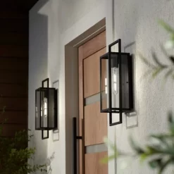 Possini Euro Design Jericho Modern Outdoor Wall Light Fixture Textured Black Metal 19" Clear Glass Panel For Post Exterior Barn Deck House Porch Yard -Famous Lighting Store GUEST 1bb8d501 00d9 4ed2 9d4c 766a2a829783