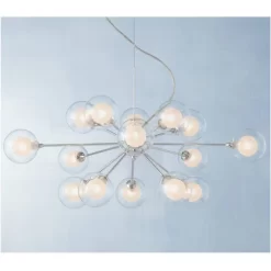 Possini Euro Design Spheres Chrome Chandelier 30" Wide Mid Century Modern Sputnik Glass Shade 15-Light Fixture For Dining Room House Kitchen Island -Famous Lighting Store GUEST 202dd287 43ba 46a0 9941 18f28bdf72ac