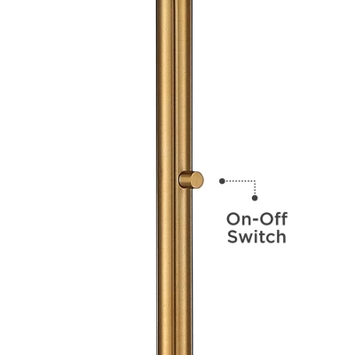 Possini Euro Design Cecil Modern Industrial Torchiere Floor Lamp 71" Tall Warm Gold Metal Opal Glass Shade For Living Room Bedroom Office House Home 5 Possini Euro Design Cecil Modern Industrial Torchiere Floor Lamp 71" Tall Warm Gold Metal Opal Glass Shade For Living Room Bedroom Office House Home - Image 3