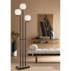 Possini Euro Design Acadia Modern Floor Lamp 71" Tall Black Warm Gold Metal 3 Light Frosted White Glass Globe Shade For Living Room Bedroom Office