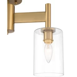 Possini Euro Design Lantico Modern Ceiling Light Semi Flush Mount Fixture 17" Wide Gold 3-Light Clear Glass For Bedroom Kitchen Living Room Hallway -Famous Lighting Store GUEST 236d3d1c 85a6 4e9c b059 b647ffc83279