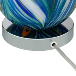 Possini Euro Design Pablo 27" Tall Modern Table Lamp Table Top Dimmer Blue Art Glass Single Living Room Bedroom Bedside Nightstand House White Shade -Famous Lighting Store GUEST 23e32f2c e0ab 40e1 819f 00efcd356839