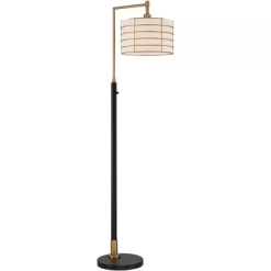 Possini Euro Design Modern Arc Floor Lamp 63 1/2" Tall Warm Gold Black Metal Cage Off-White Linen Shade For Living Room Reading 14 Possini Euro Design Modern Arc Floor Lamp 63 1/2" Tall Warm Gold Black Metal Cage Off-White Linen Shade For Living Room Reading -Famous Lighting Store GUEST 2685c32e 1594 4b24 8970 cad0e363bc17