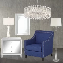 Possini Euro Design Alyssa Chrome Drum Chandelier 23 1/2" Wide Modern Crystal 12-Light LED Fixture For Dining Room Kitchen Island Entryway Bedroom -Famous Lighting Store GUEST 269fb15d 913d 417b ac8d 2d724e2689ad