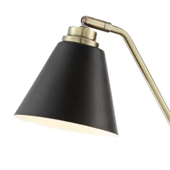 Possini Euro Design Sentry Modern Mid Century Desk Lamp 23" High Black Brass With USB Charging Port LED Adjustable Cone Shade For Bedroom Living Room -Famous Lighting Store GUEST 272705e7 0adb 4698 8ace c516097468a3