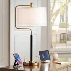 Possini Euro Design Possini Euro Carlyle USB Port And Outlet Modern Desk Lamps Set Of 2 -Famous Lighting Store GUEST 27b8b40a 1418 4e83 a4cb 9e02060085ea