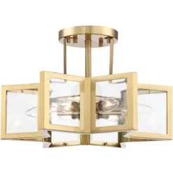Possini Euro Design Casa Star Modern Ceiling Light Semi Flush Mount Fixture 16" Wide Warm Brass 6-Light Clear Glass For Bedroom Kitchen Living Room -Famous Lighting Store GUEST 281e3c51 0dfc 428b bd45 c1cd5c0bcf24