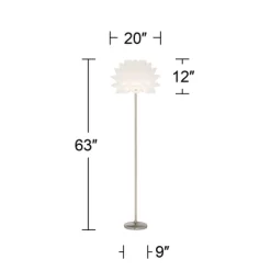 Possini Euro Design Modern Floor Lamp 63" Tall Brushed Steel White Orb Petal Flower Shade Dimmable For Living Room Reading Bedroom Office -Famous Lighting Store GUEST 2bef62f7 9811 45b9 834d 976318cacb5f