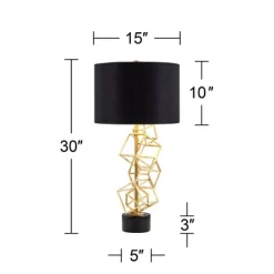 Possini Euro Design Modern Table Lamp 30" Tall Gold Metal Geometric Cube Black Drum Shade For Bedroom Living Room Bedside Nightstand Office Kids House 17 Possini Euro Design Modern Table Lamp 30" Tall Gold Metal Geometric Cube Black Drum Shade For Bedroom Living Room Bedside Nightstand Office Kids House -Famous Lighting Store GUEST 2cfe68d5 da11 4cdc a74a bc350a0f006b