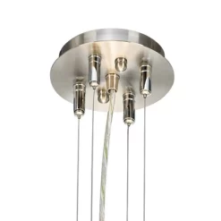 Possini Euro Design Brushed Nickel Pendant Chandelier 24" Wide Modern White Canvas Drum Shade 4-Light Fixture For Dining Room House Kitchen Island -Famous Lighting Store GUEST 2e1520cf 53e0 4e79 8dc5 dd12d00e8cf6