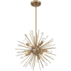 Possini Euro Design Janae Warm Gold Sputnik Chandelier 18" Wide Modern Crystal 9-Light Fixture For Dining Room House Foyer Kitchen Island Entryway -Famous Lighting Store GUEST 2e997609 da2e 4ca8 8a77 308c79588cd7