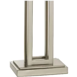 Possini Euro Design Modern Table Lamps 30" Tall Set Of 2 Brushed Nickel Open Rectangular White Box Shade For Living Room Family Bedroom -Famous Lighting Store GUEST 2f193d2c e3a4 44f8 aeb1 b918f7d4e952
